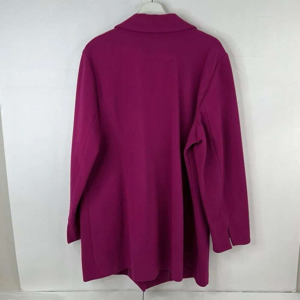 Chicos Size 3 US 16 18 Knit Plush Jacket Hillcrest Pink Over Coat Single Button - Image 8