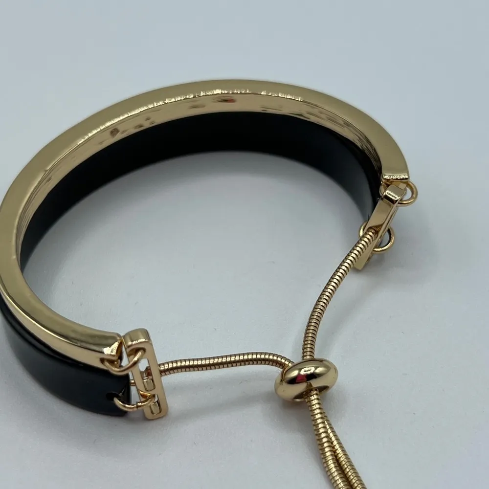 Alfani Double-Row Slider Bracelet in Gold-Tone & Black NWOT - Image 4