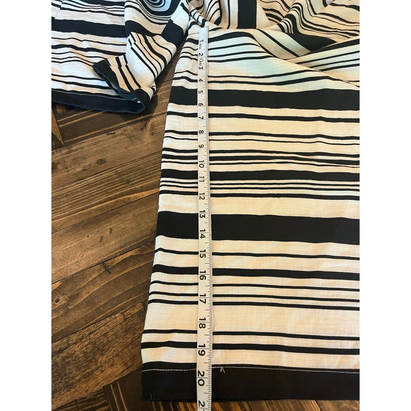 Cottage Core Wide Leg Pant Women Medium Lagenlook Boho Hippie Crop Beach Cruise Black - Image 6