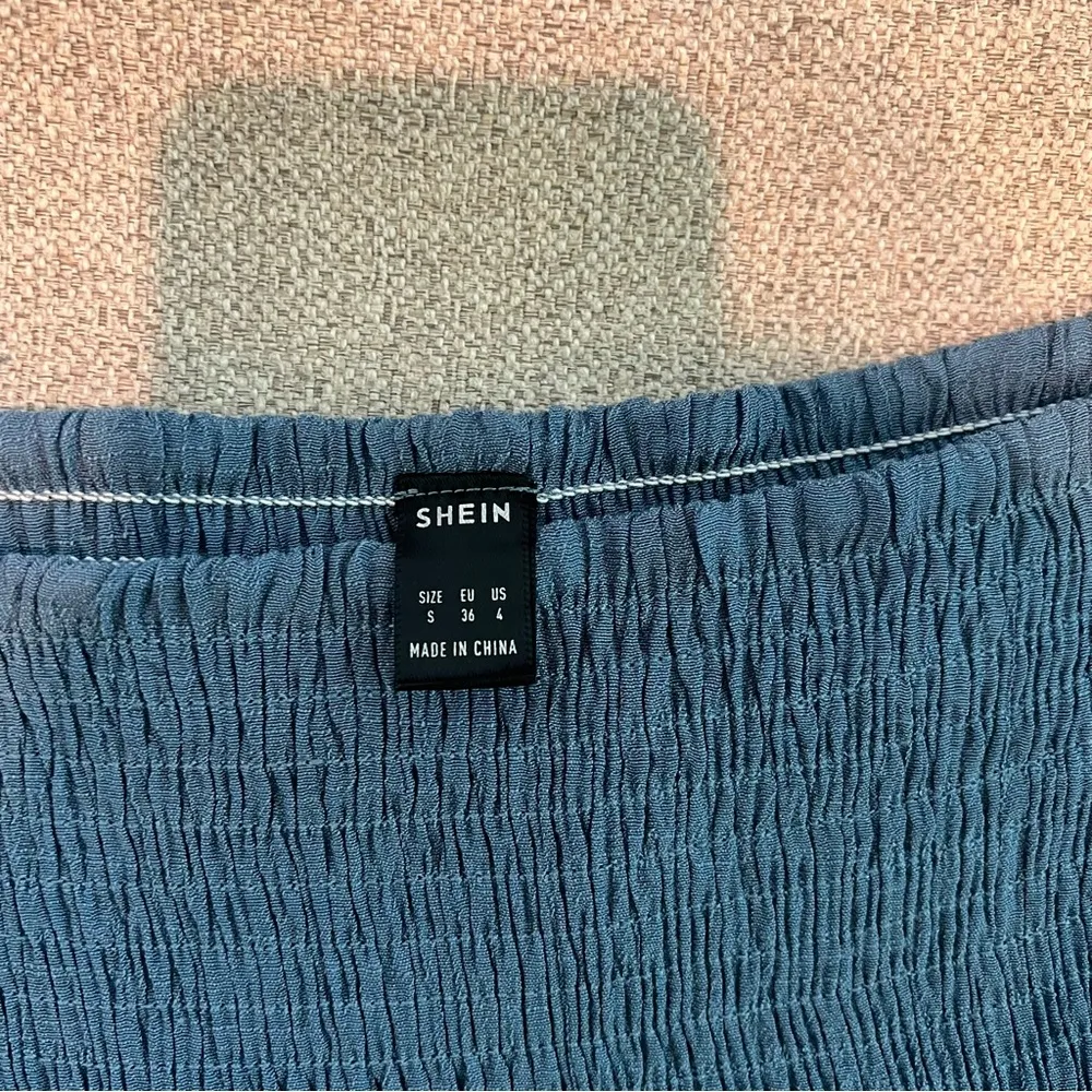 high waisted blue ruffle mini skirt - Image 2