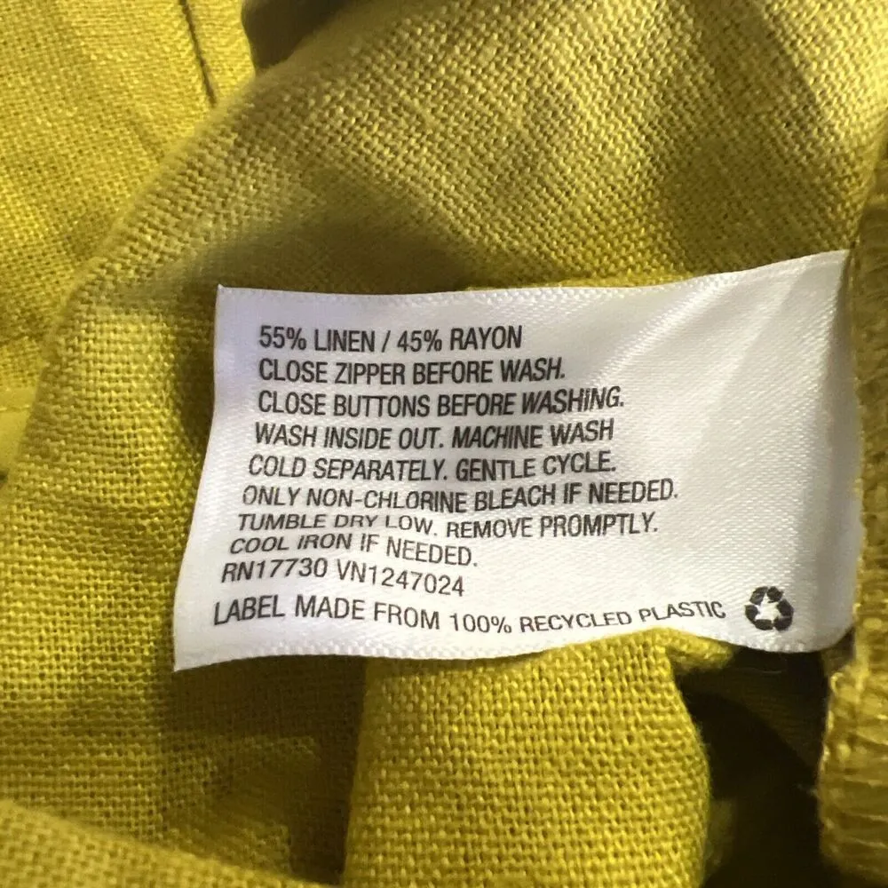 A New Day High Rise Tailored Linen Shorts Yellow Women's 0 NWT - Image 4