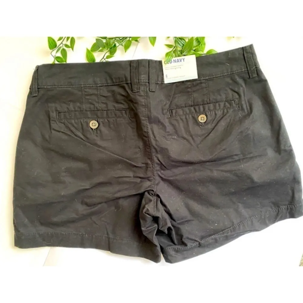 Old Navy NWT  Shorts Black Cotton Pockets Sz 6 - Image 2