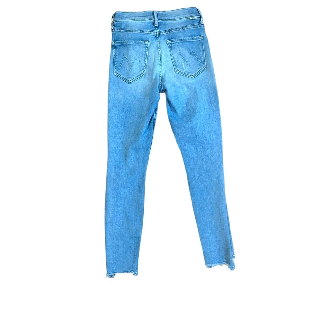 Mother The Stunner Zip Ankle Step Chew Jeans In Poisoned Petals Size 26 Blue - Image 12