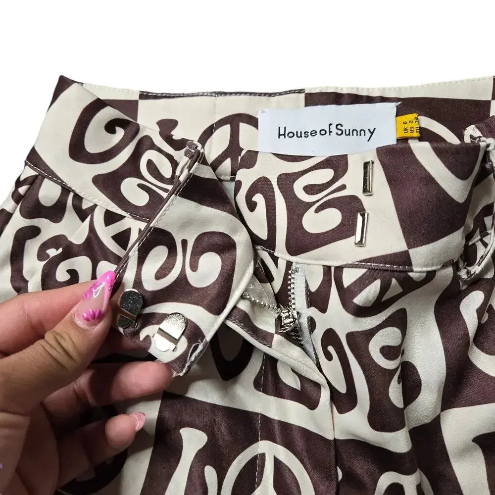 House of Sunny All You Need Is Love Pants Brown Size 2 - Image 8