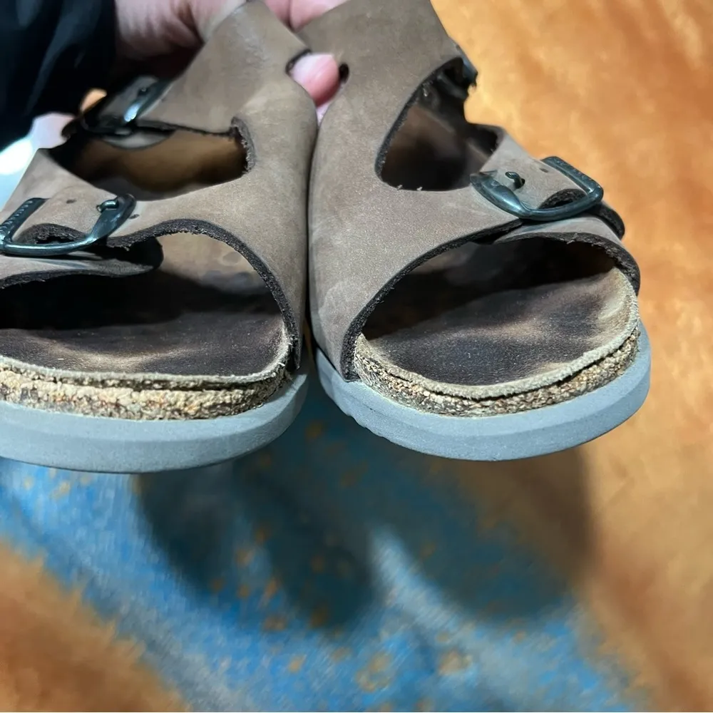 Mephisto Brown Leather Wedge Sandals size 39 - Image 5