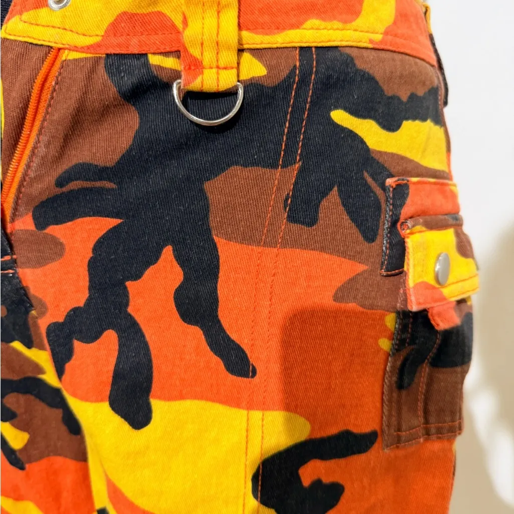 Edikted Brown and Orange Camouflage Pants - Image 6