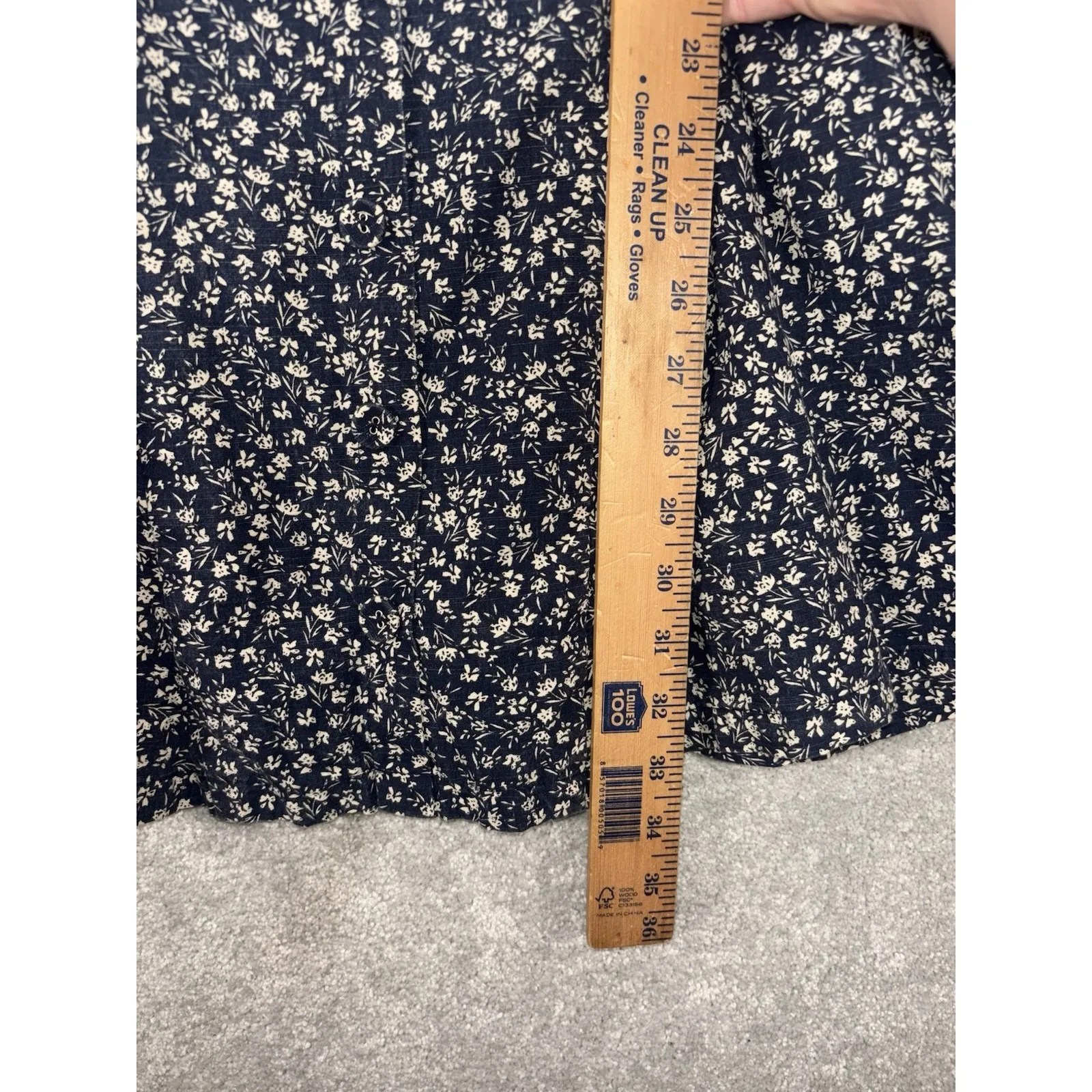 english factory printed‎ bustier dress linen blend sleeveless blue floral Medium - Image 11