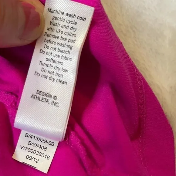 Athleta Prasada Yoga Neon Pink Tank‎ Shelf Bra XS - Image 9
