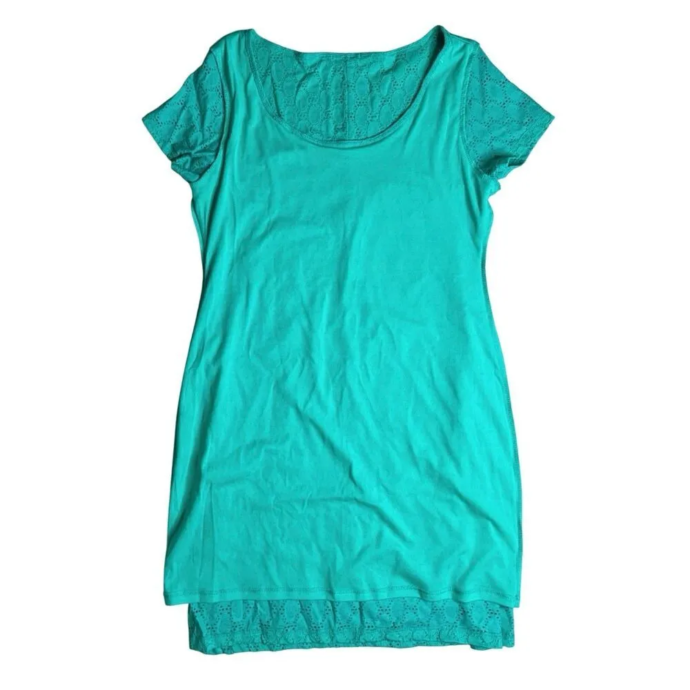 Isaac Mizrahi Green Knit Eyelet Shift Dress XL‎ NWT Designer Summery Casual - Image 5