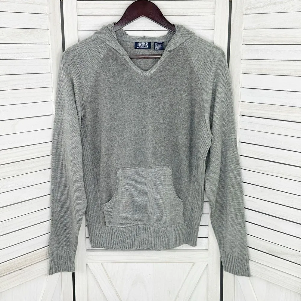 Bill Blass Sport Fleece and Knit‎ Hooded Sweater Large Gray Hoodie Pullover - Image 9