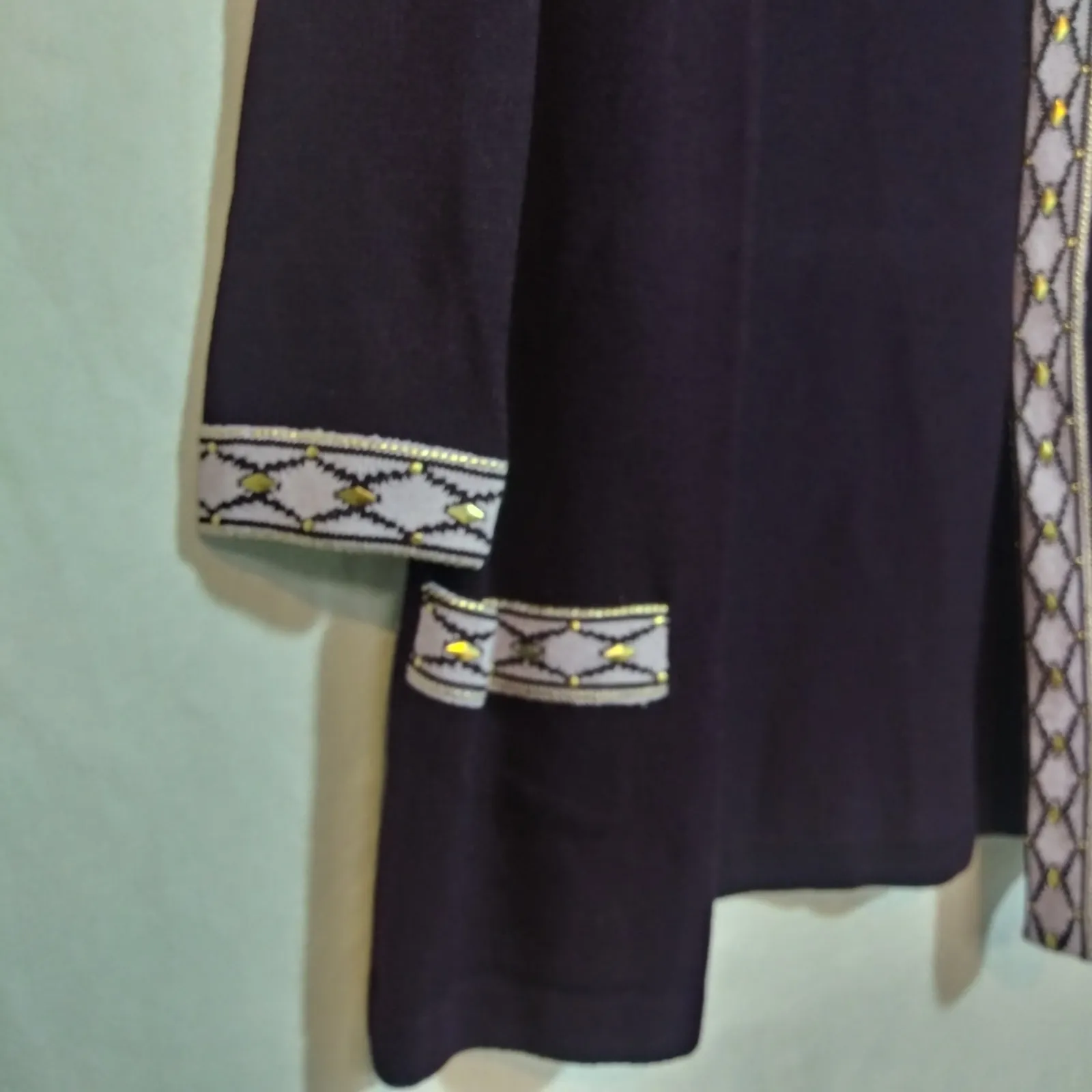 ST JOHN Eggplant Purple Santana Knit Sweater Cardigan Jacket Vintage Size Small - Image 8