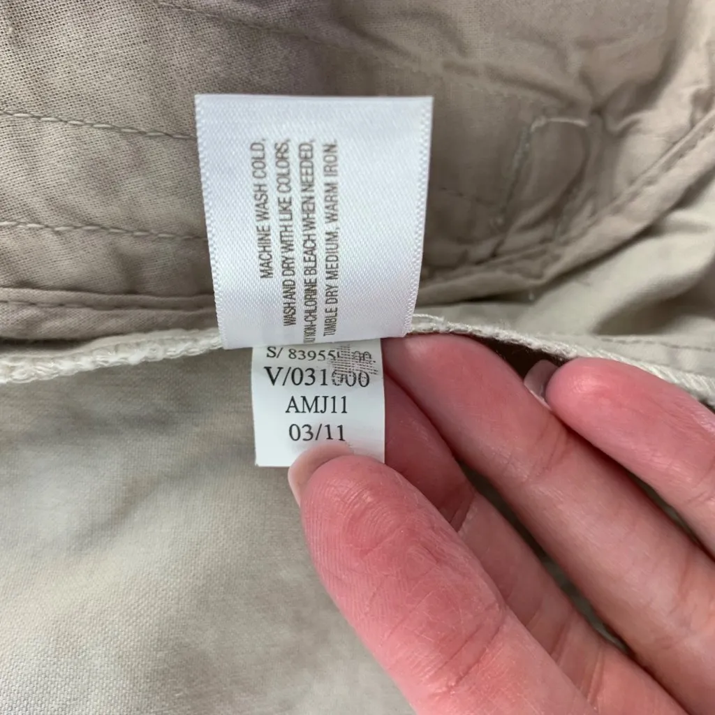 Old Navy Tan Canvas Zip Front Bomber Jacket M - Image 5