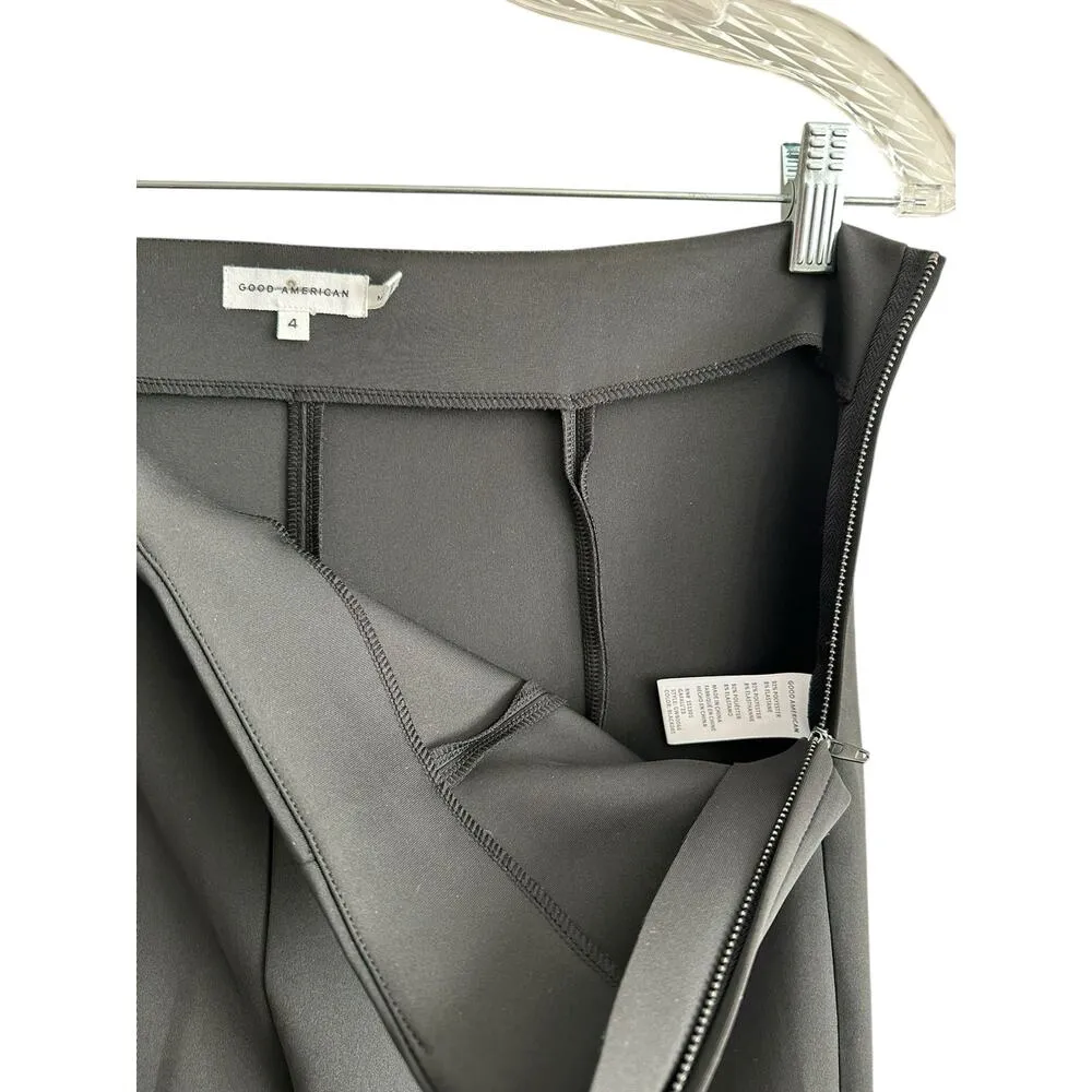 NEW Good American Good Waist Flare Black Scuba Ankle Zippers Pant Slacks Size XL - Image 8