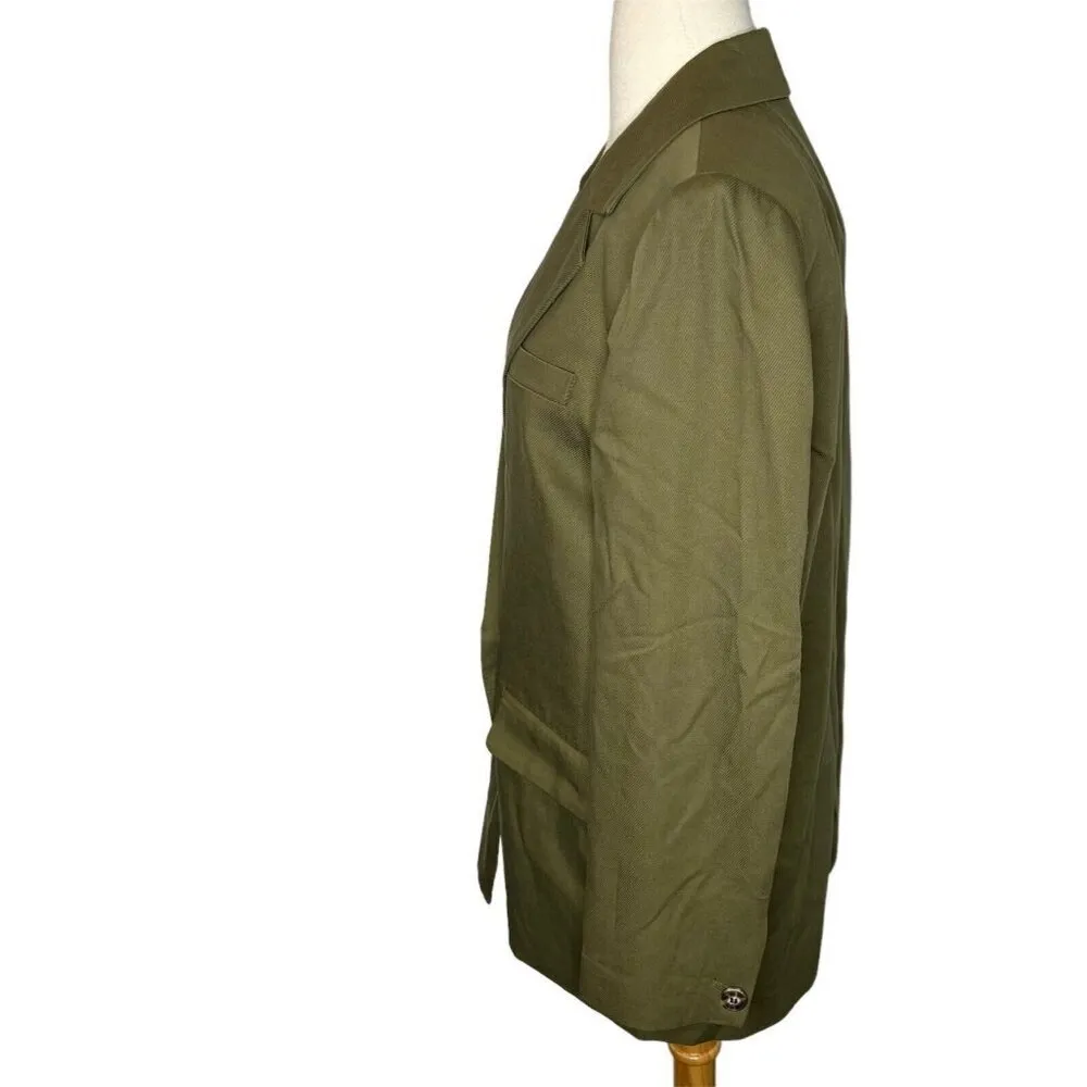 Madewell $178 Drapeweave Caldwell Double-Breasted Blazer Kale Size XXS NH328 - Image 5