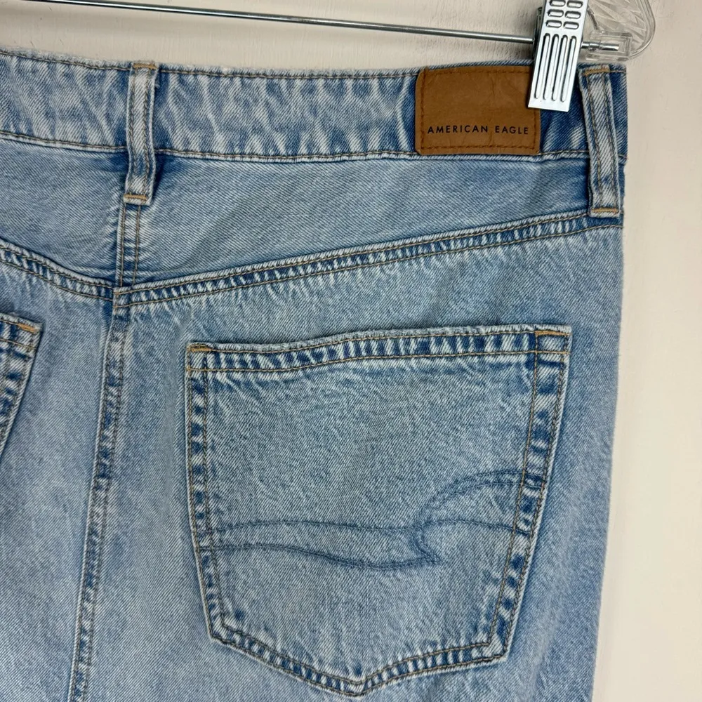 American Eagle Low Rise Maxi Skirt Sz 6 Light Wash Denim Dreamy Drape Slit - Image 14