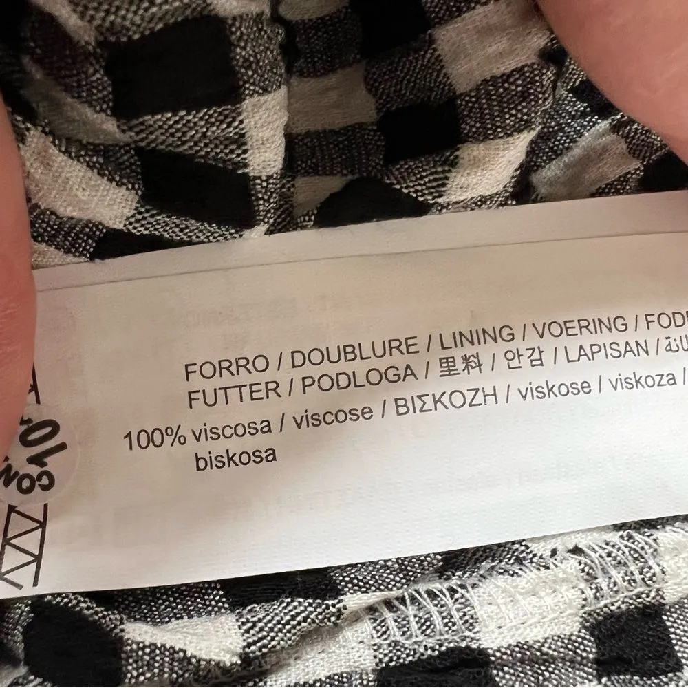 NWT Pull&Bear Black and White Gingham Strappy Mini Dress Size XL - Image 8