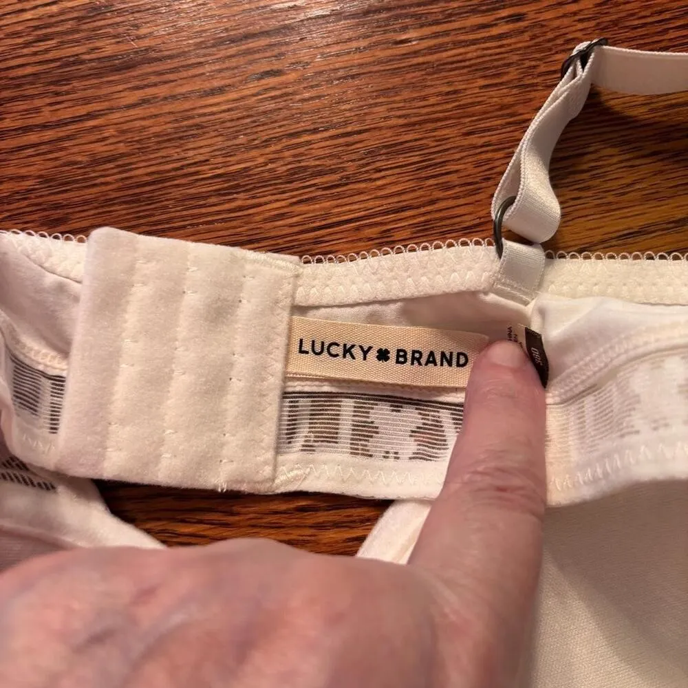 Lucky Brand Bra Womens 38D Cream Underwire Lined Adjustable - Image 4
