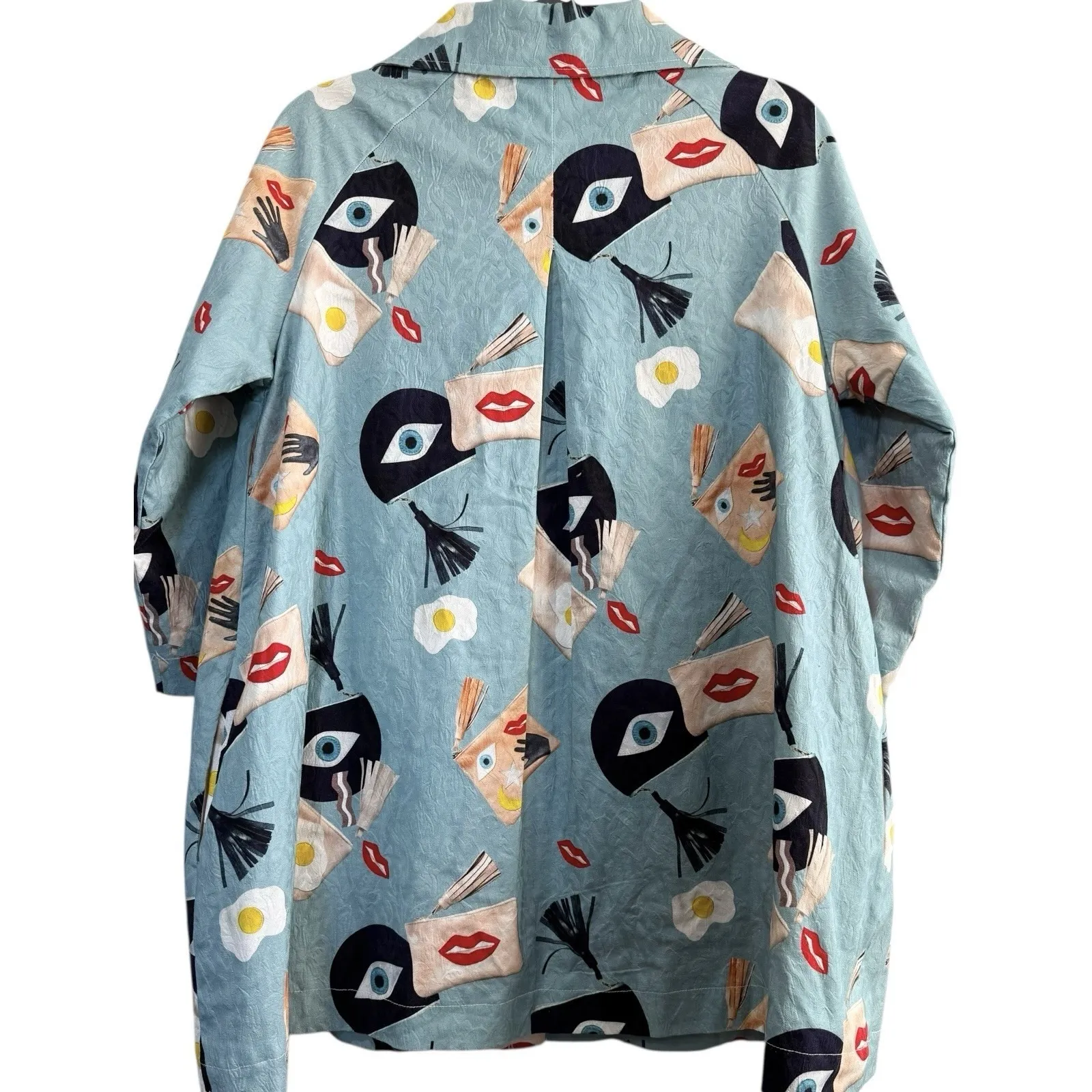 Anthropologie Luii Painterly Evil Eye Art Print Swing Jacket - Image 2