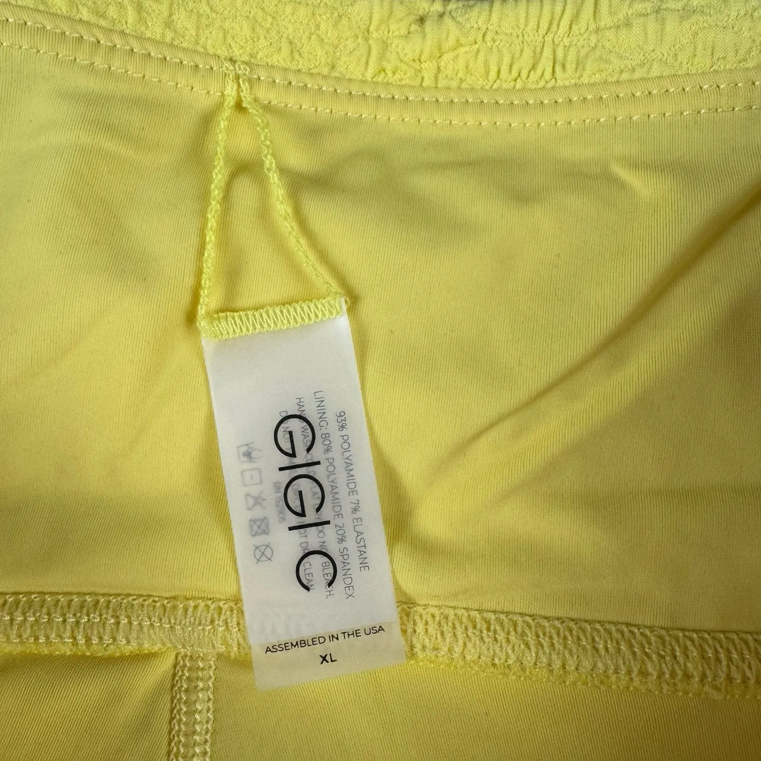 Gigi‎ C Mila Bike Biker Shorts Yellow Sz XL Workout Athletic USA - Image 4