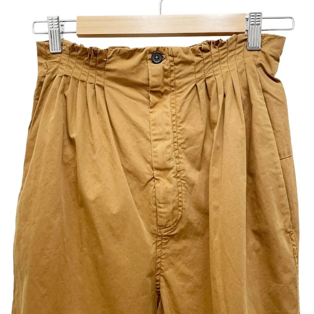NWT Free People High Rise Pleated Lightweight Cotton Pants Acorn Brown Size XS - Image 4