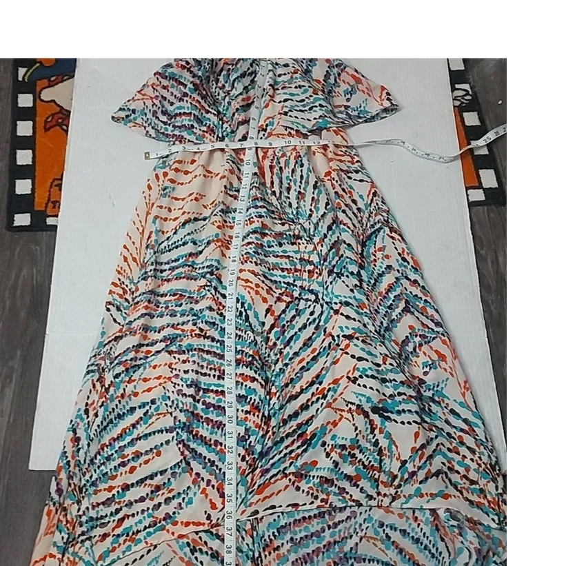 Collective Concepts Ruffle High Low Maxi Dress XS Vacation Casual Dopamime Boho - Image 4