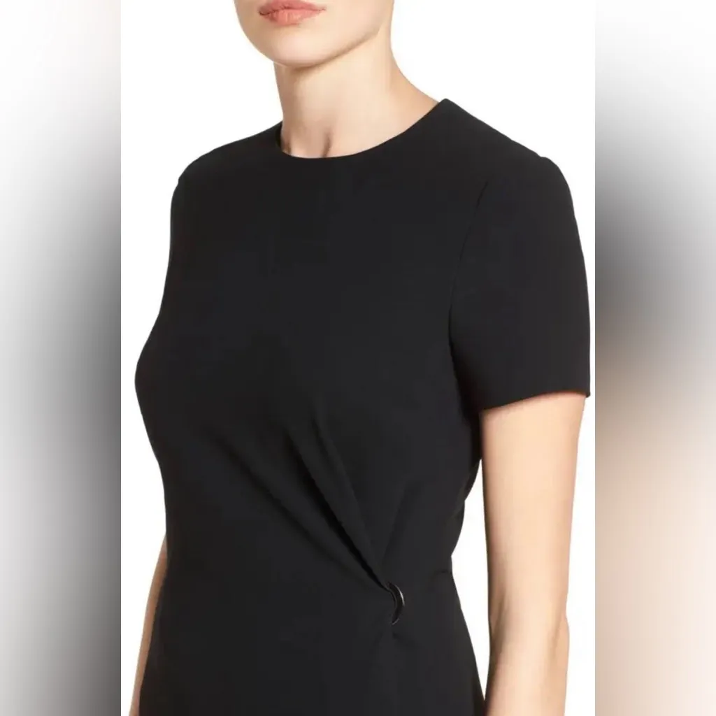 Boss Black Stretch Dirami Side Cinched Metallic-Grommet Sheath Dress - Image 2