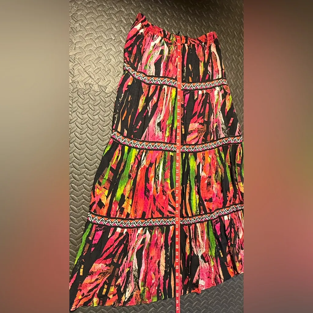 Calvin Klein  Multicolor Boho Maxi Skirt Size Medium - Image 5