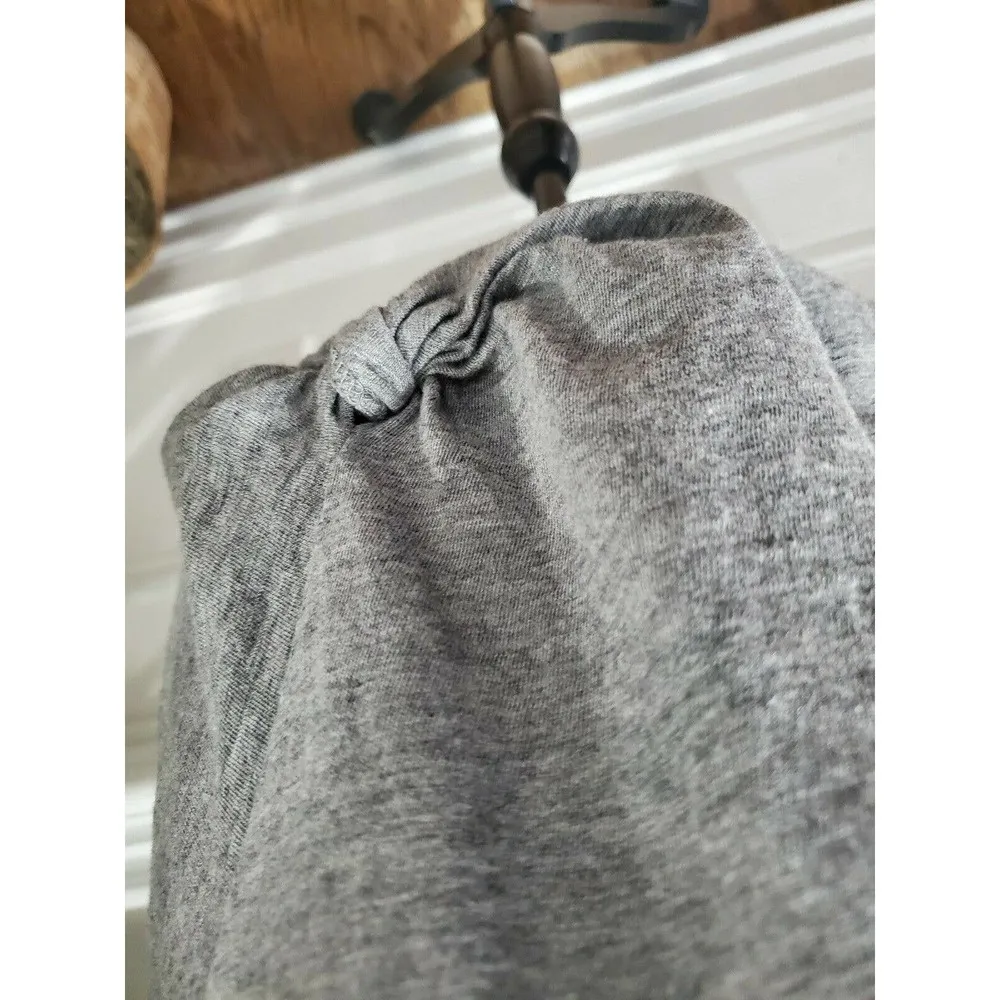 Saks Fifth Avenue Women Solid Gray Cotton Scoop Neck ShortSleeve Casual Shirt XL - Image 6