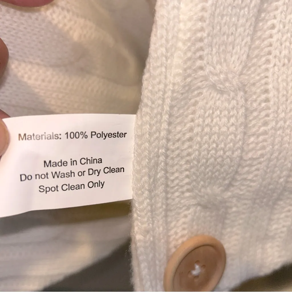 Cream Unbranded Women’s Button Front Cover Shawl Cape One Size OS - Image 5