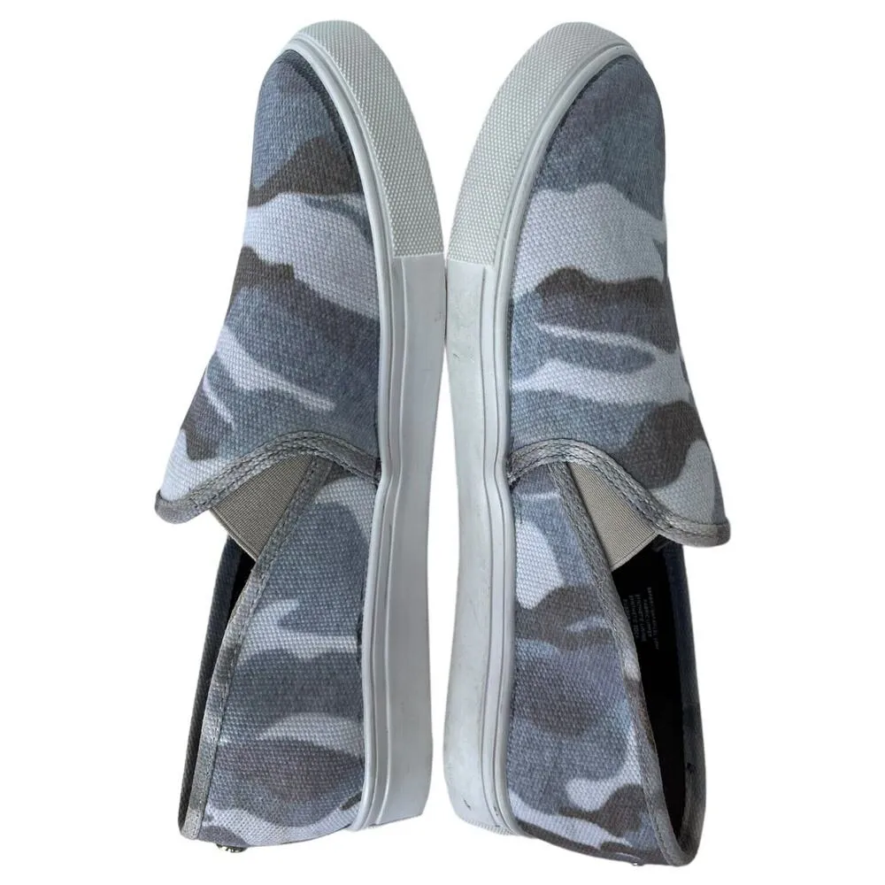 Steve Madden Shoes Womens 10 Safary Camouflage Canvas Slip On Sneakers Gray - Image 6