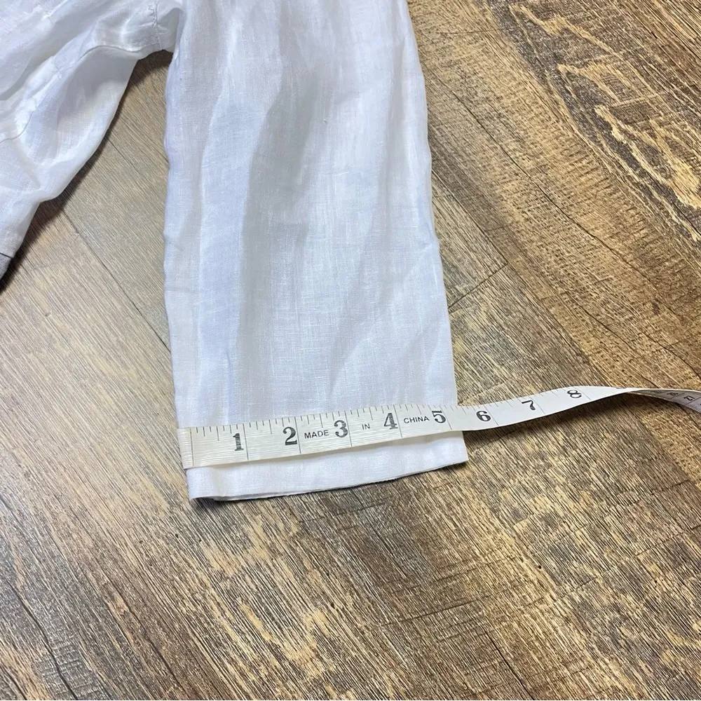 J Jill Love Linen Colorblock Tunic Top Black White 3/4 Sleeve Women Medium Petit Size undefined - Image 9