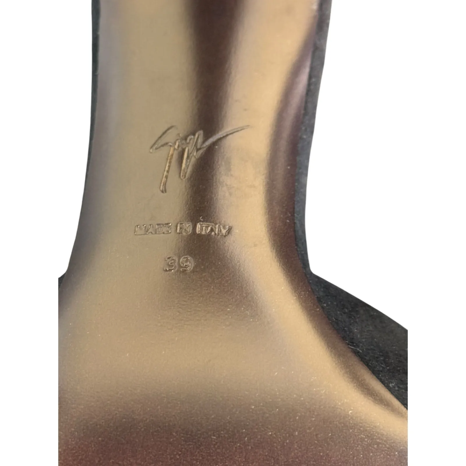 Giuseppe Zanotti NIB Kanda Square Toe High Heel Slides in Black Suede Size 39 - Image 10