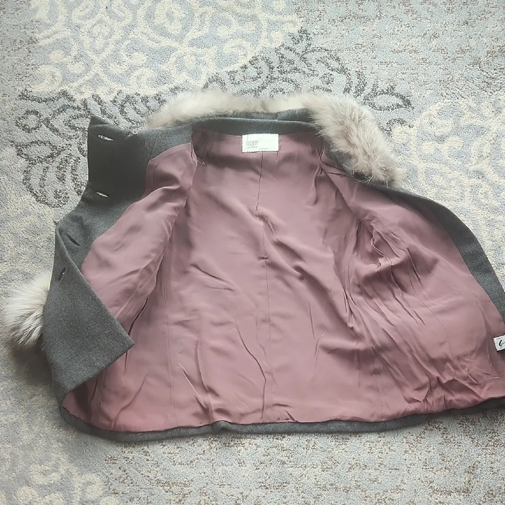 Vintage Gino Rossi Rabbit Fur Jacket & Dress Set Gray Size undefined - Image 2