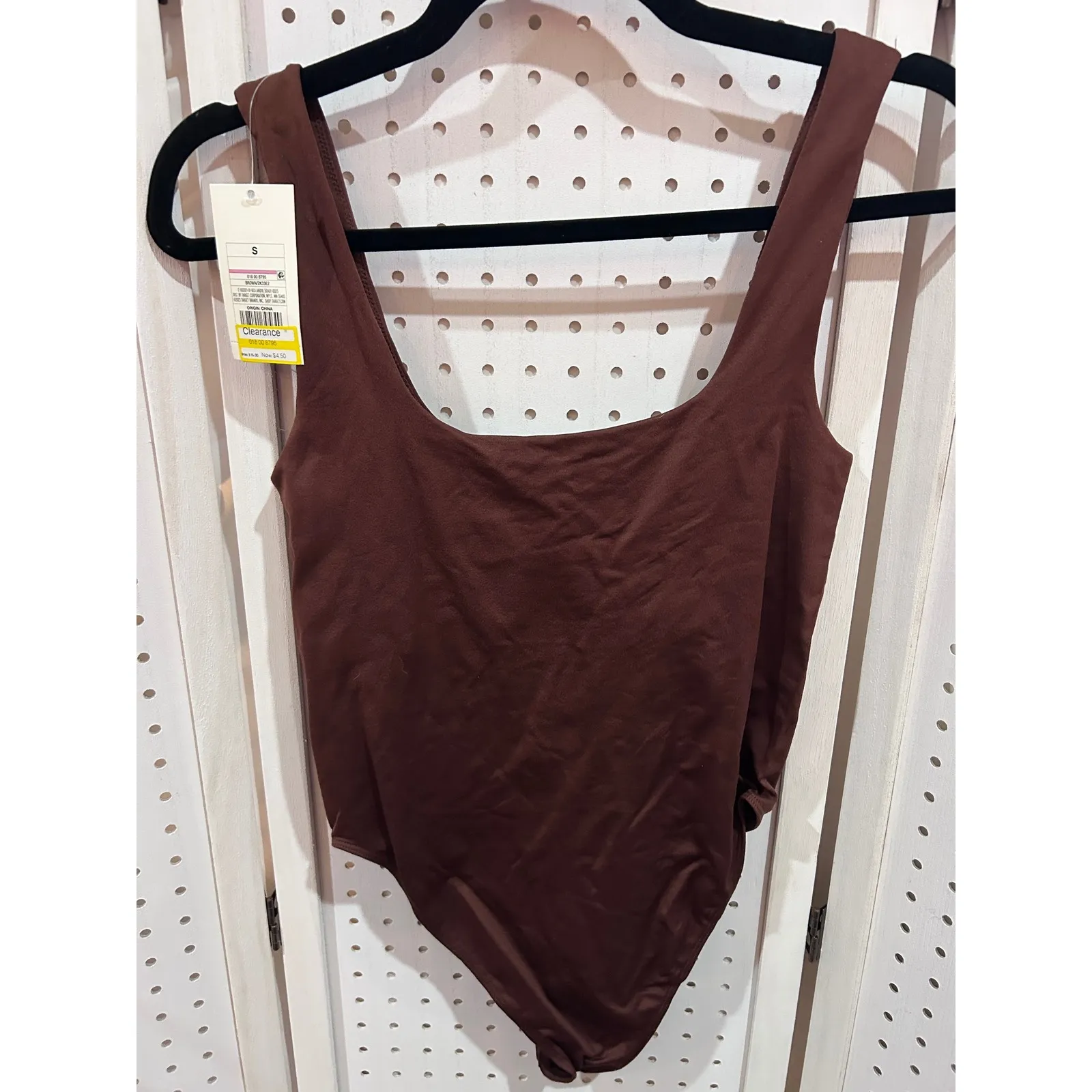 A New Day Brown Scoop Neck One Piece Bodysuit Size Small - Image 5