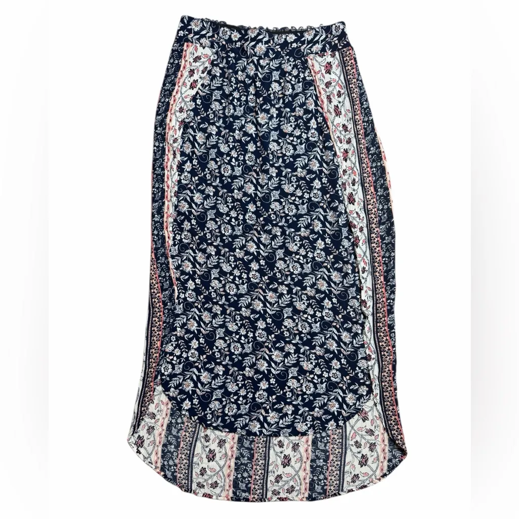 Maurices Boho Mixed Floral Print Maxi Skirt with a high-low hem Size Medium - Image 2