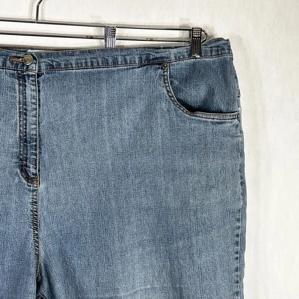 Liz & Me Catherines Plus Sz 26W Denim Shorts Jeans Light Blue Elastic Waist 1180 - Image 4