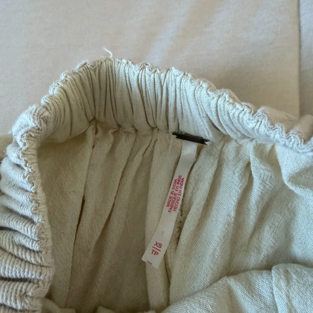 Free People Cream Wide-Leg Pants with Pockets - Image 4