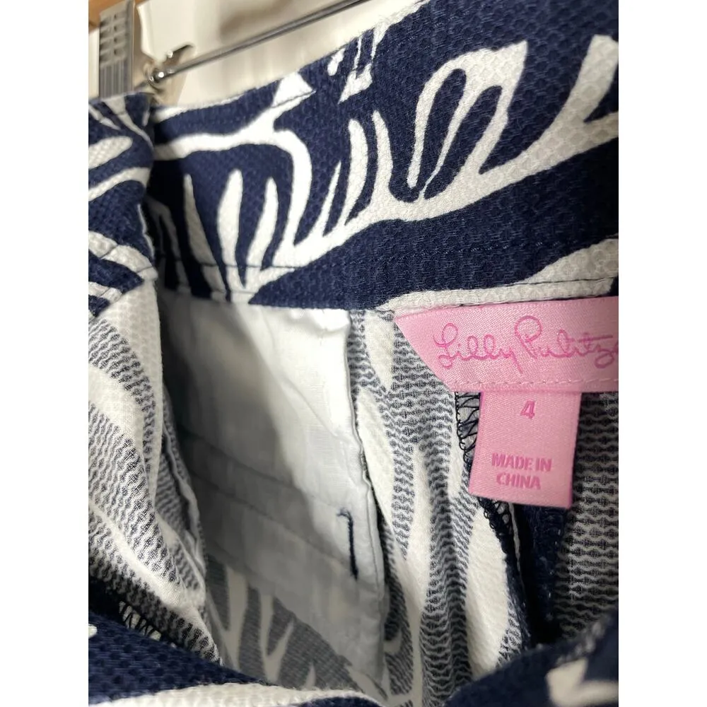 Lilly Pulitzer Zebra Navy White Mini Skirt Size 4 Cotton - Image 8