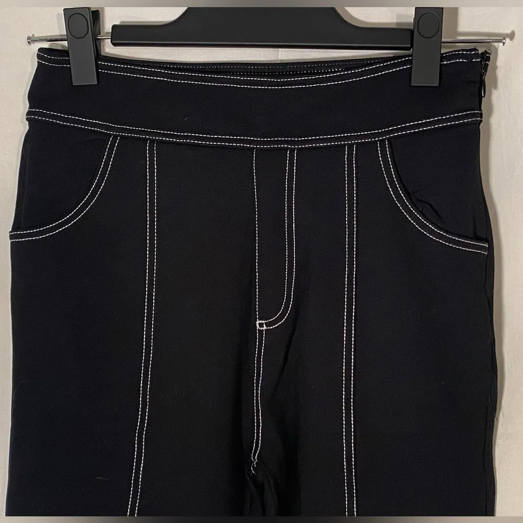 Urban outfitters black‎ pants , side zip, top stitch, sz S - Image 5