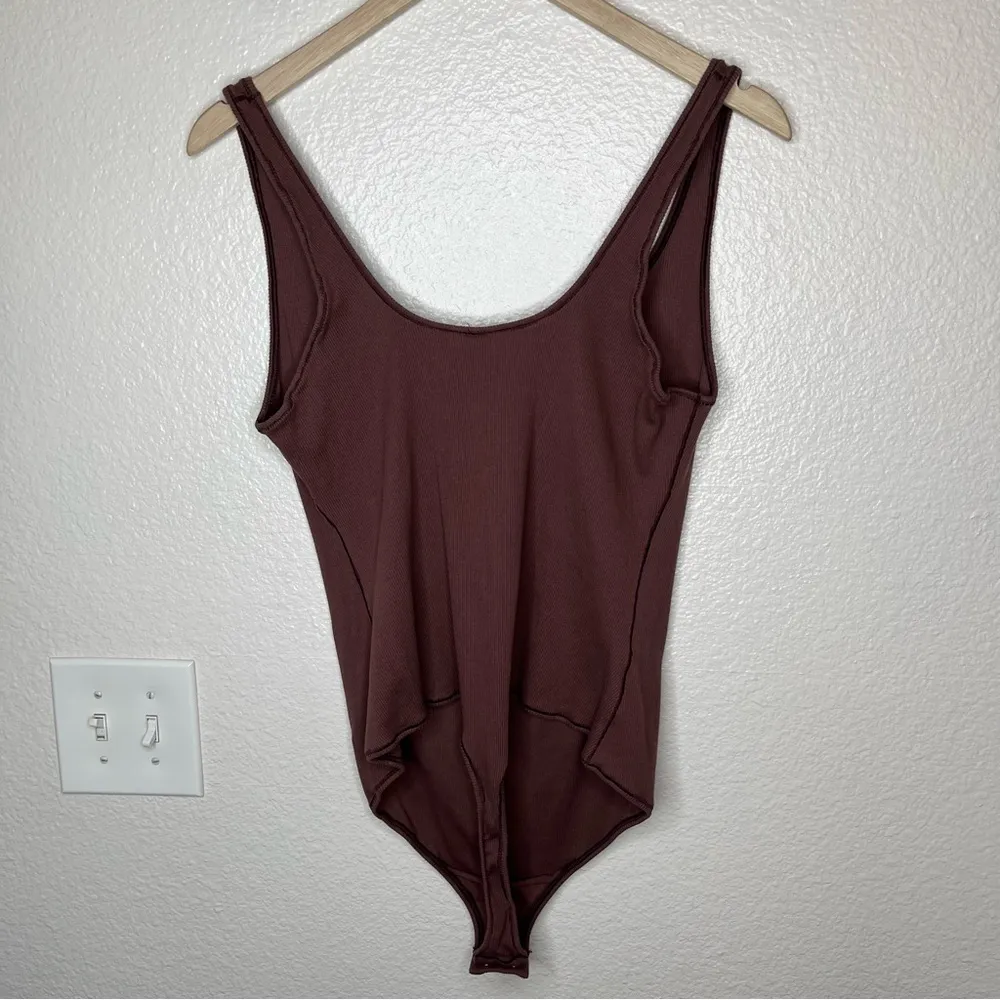 Skims stretch cotton ribbed garnet brown tank top body suit size 3X - Image 10