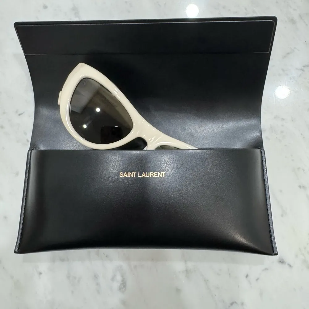 NEW- Saint Laurent 53mm Cat Eye Sunglasses in Ivory - Image 11