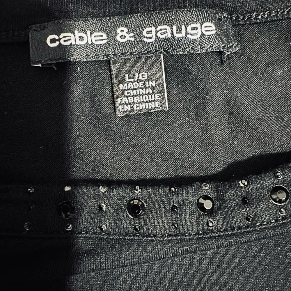 Cable & Gauge Women Black Long Sleeve Sexy Cut-Out Party Stretchy Blouse Sz L - Image 11