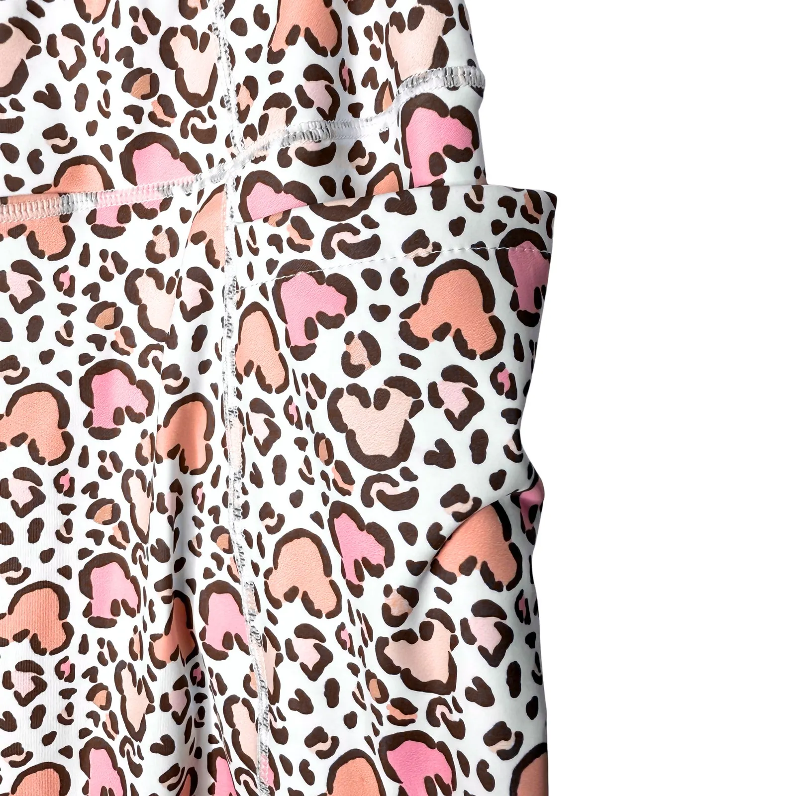 The Magic Box Mickey Mouse Leopard Print Disney Mini Athletic Skort Size Large White - Image 6