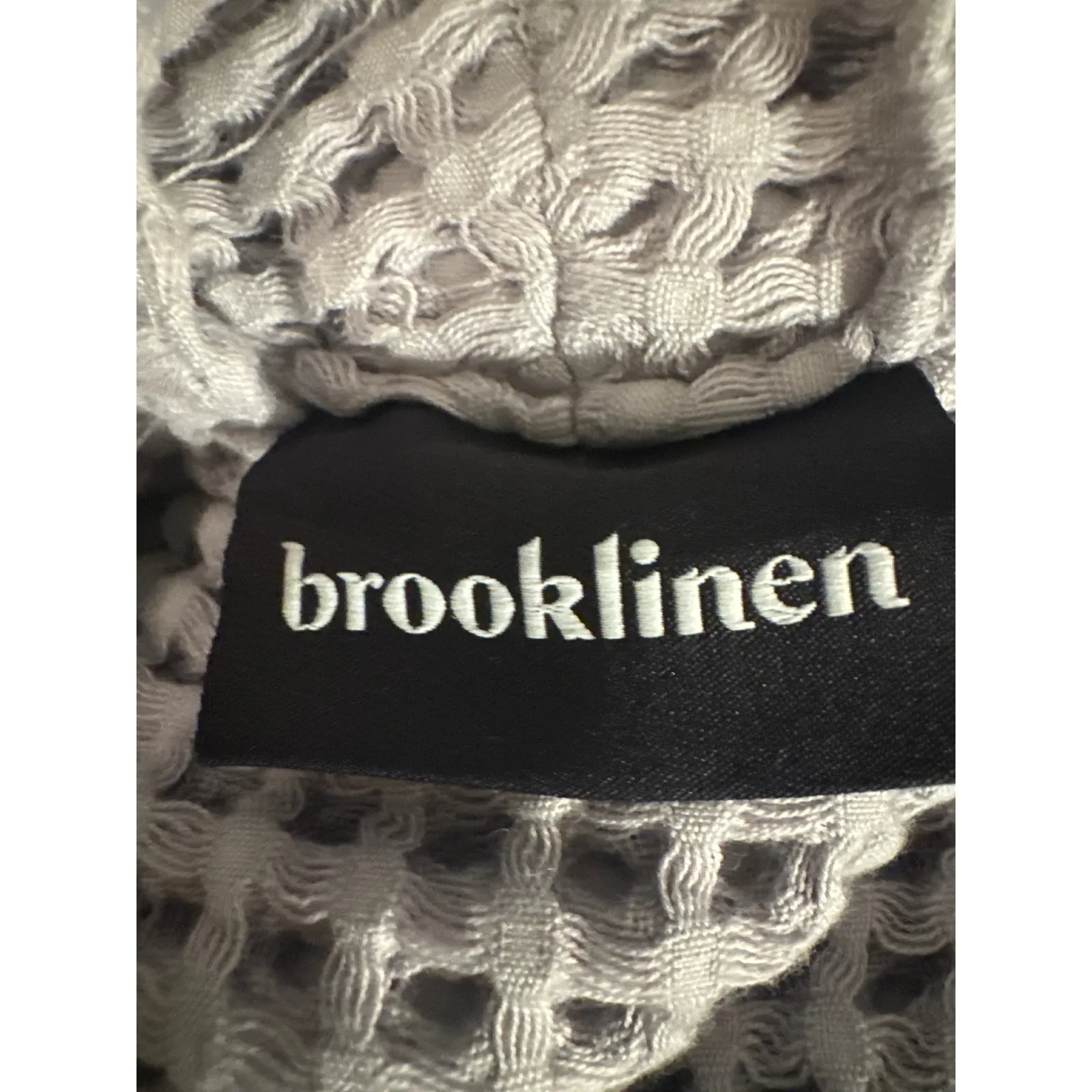 Brooklinen‎ Gray Waffle Knit Cardigan Housecoat Robe XS/S Long Sleeve Size undefined - Image 4