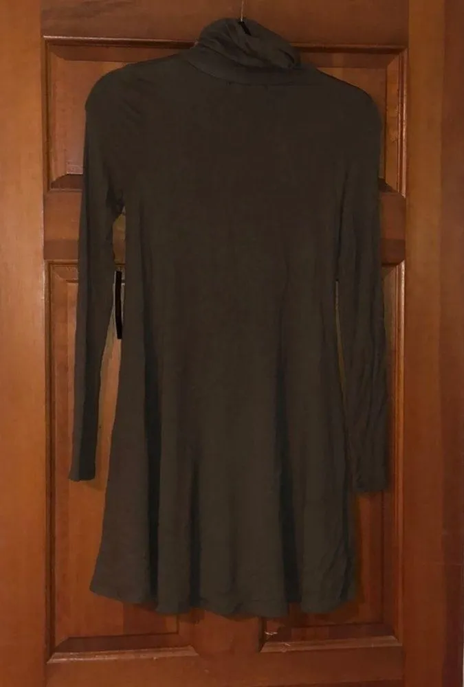 Lulus Olive Green Turtleneck Shirt Dress - Image 2