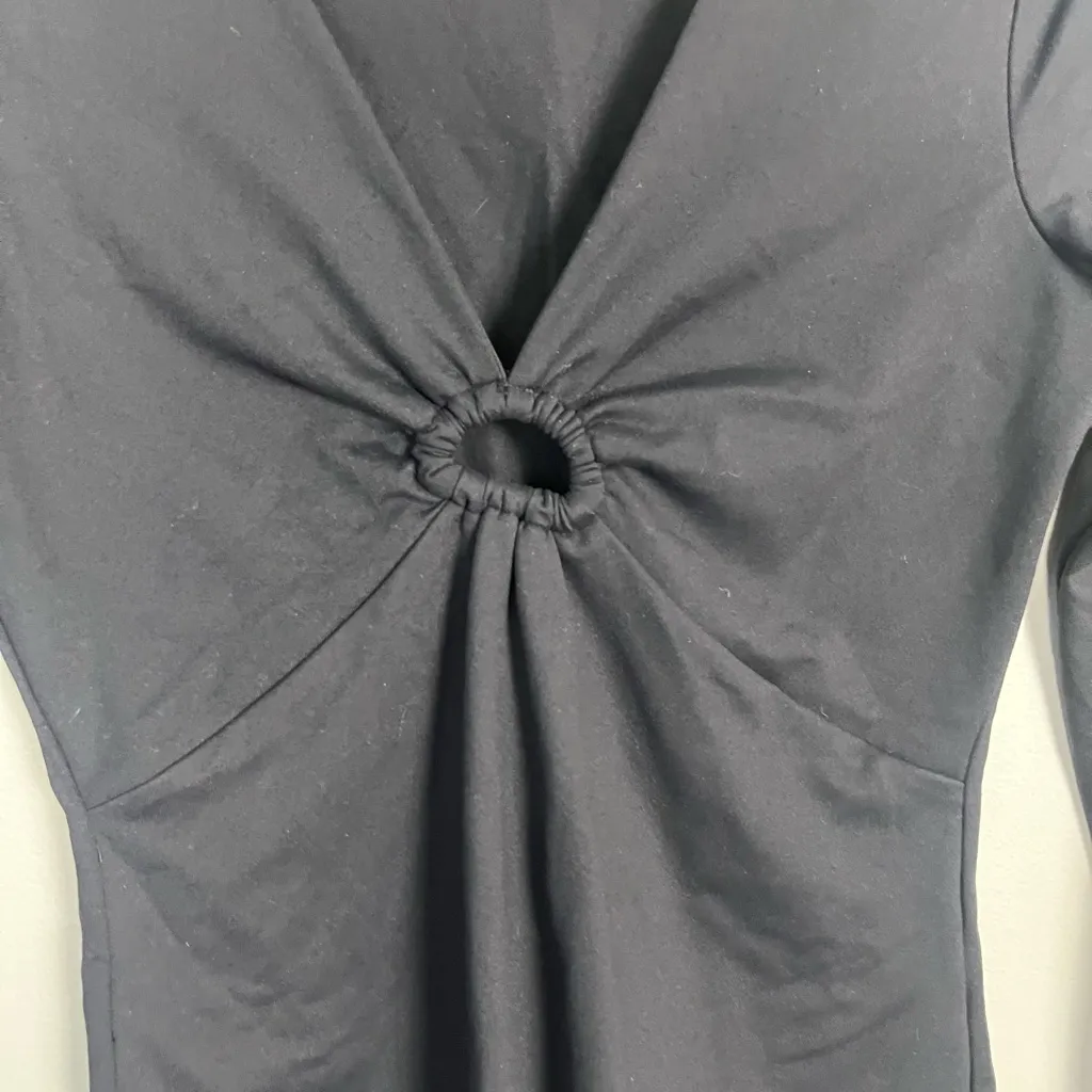 New Abercrombie & Fitch black circle keyhole cutout bodysuit size medium - Image 3