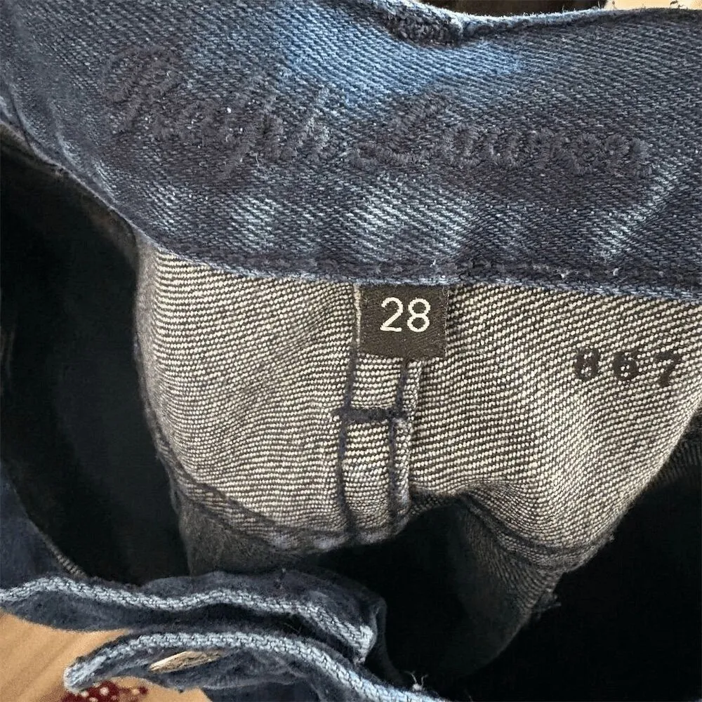 Ralph Lauren Women's Dark Blue Flared Jeans Size 28 Mid-Rise Denim - Image 6