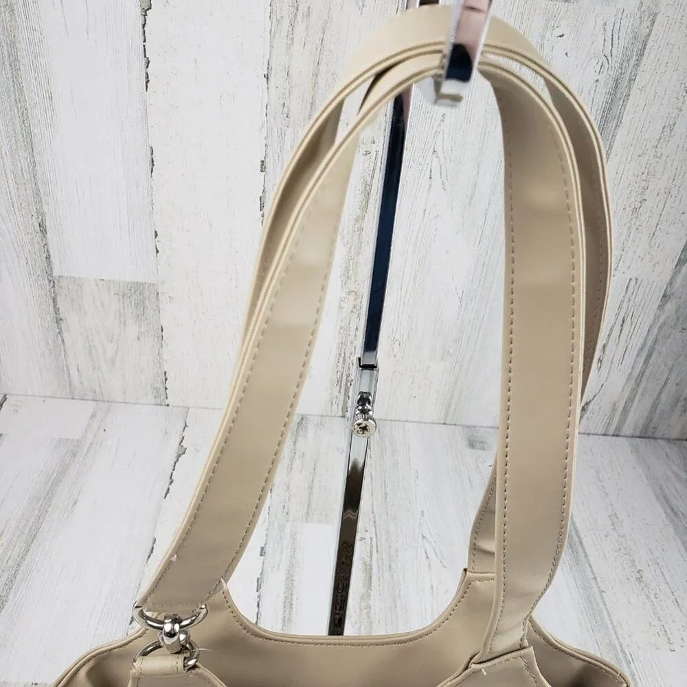 Jackson Beige Crochet Knit Style Double Strap Shoulder Bag Women's Purse - Image 4