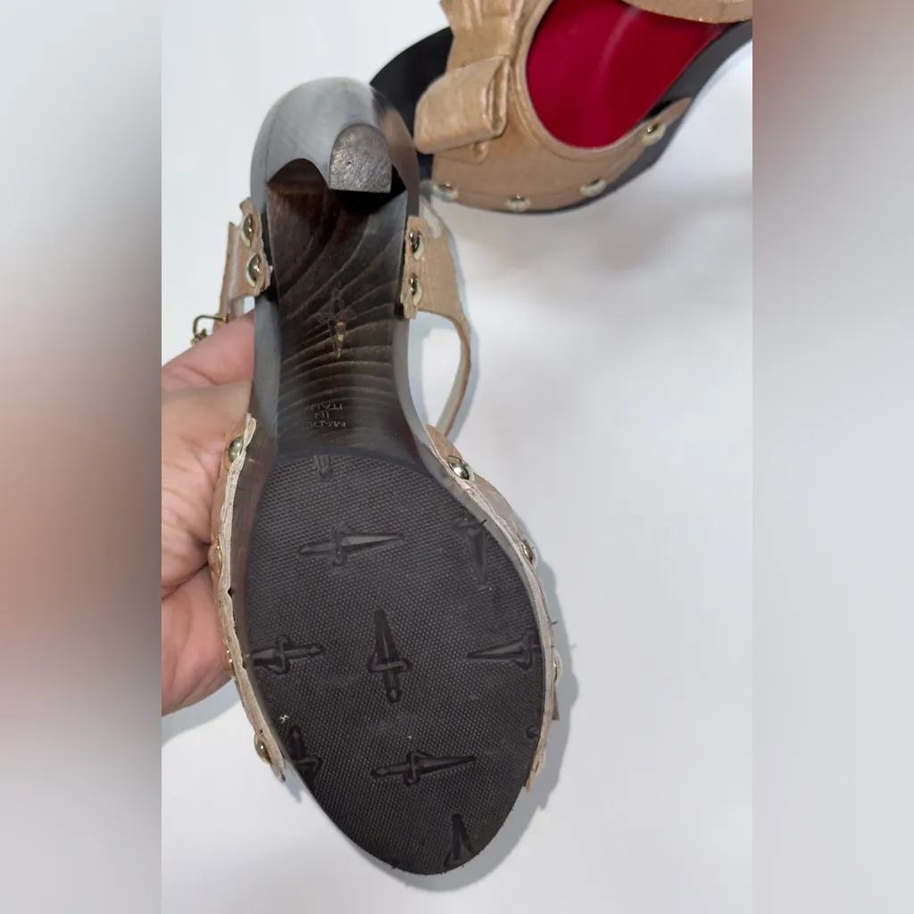 CESARE PACIOTTI Tan and Black Bow Heels 👠 Size 6 - Image 15