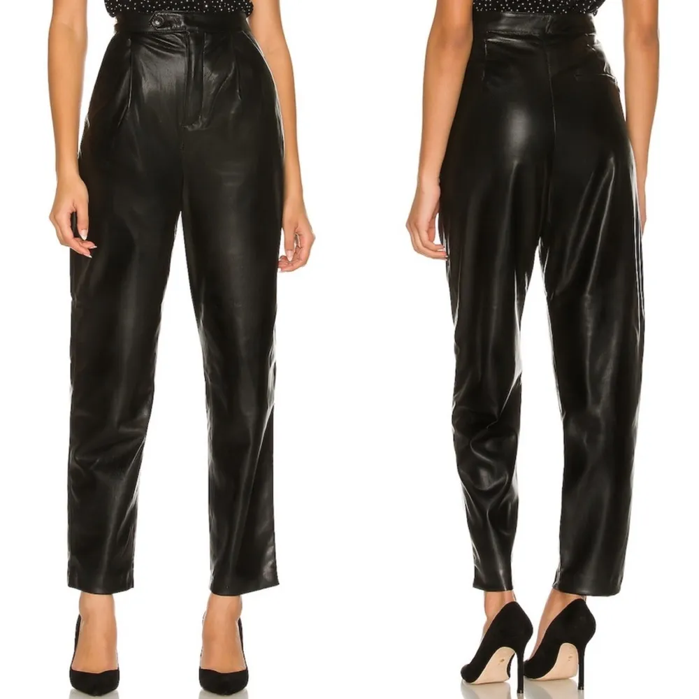 Joie Ducor Faux Leather Trousers in Black Caviar - Image 2